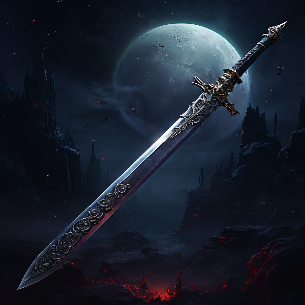 Herói de RPG com espada encantada enfrentando um monstro lendário